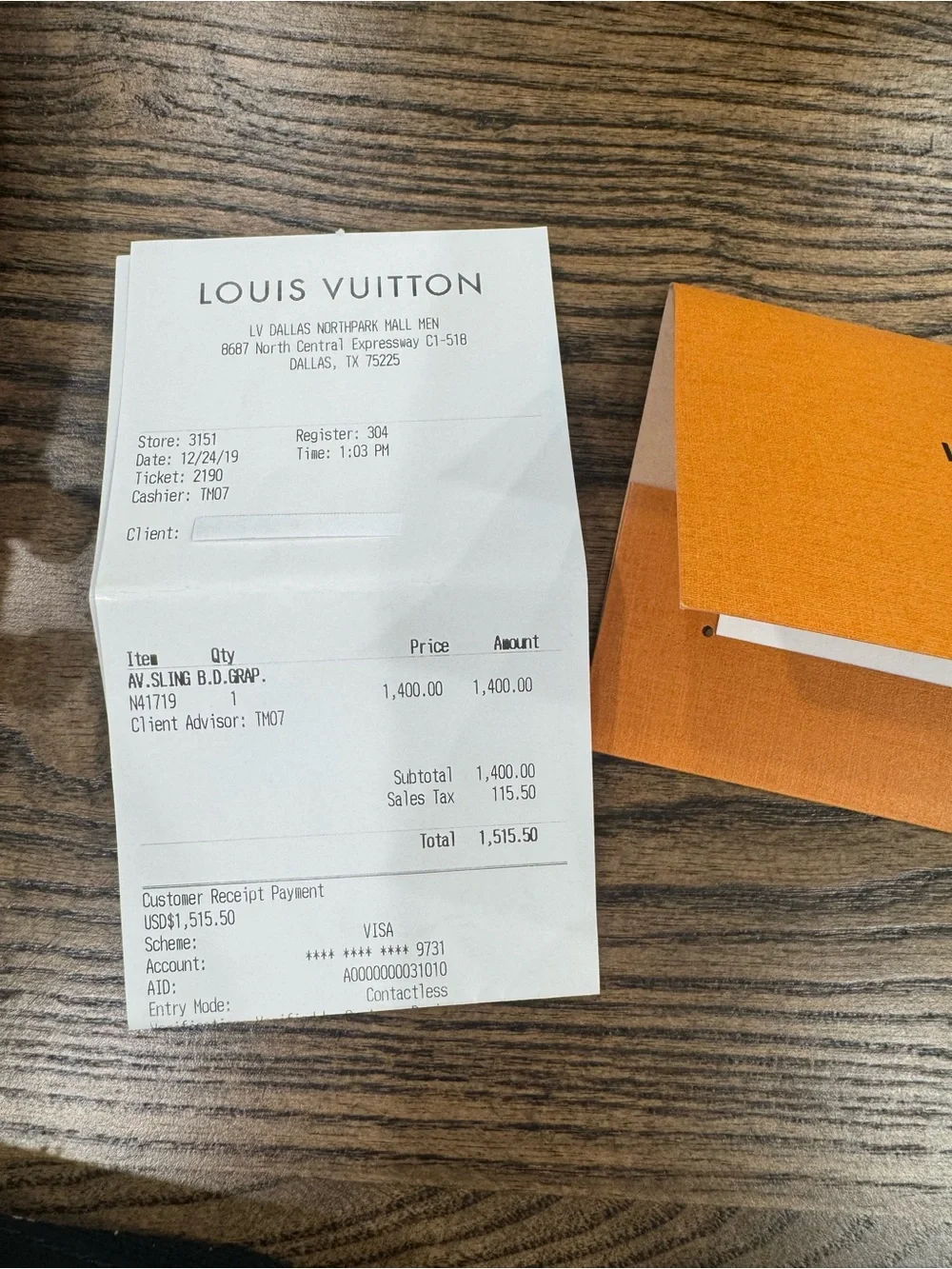 FULL SET Louis Vuitton Avenue Sling Bag Damier Graphite N41719